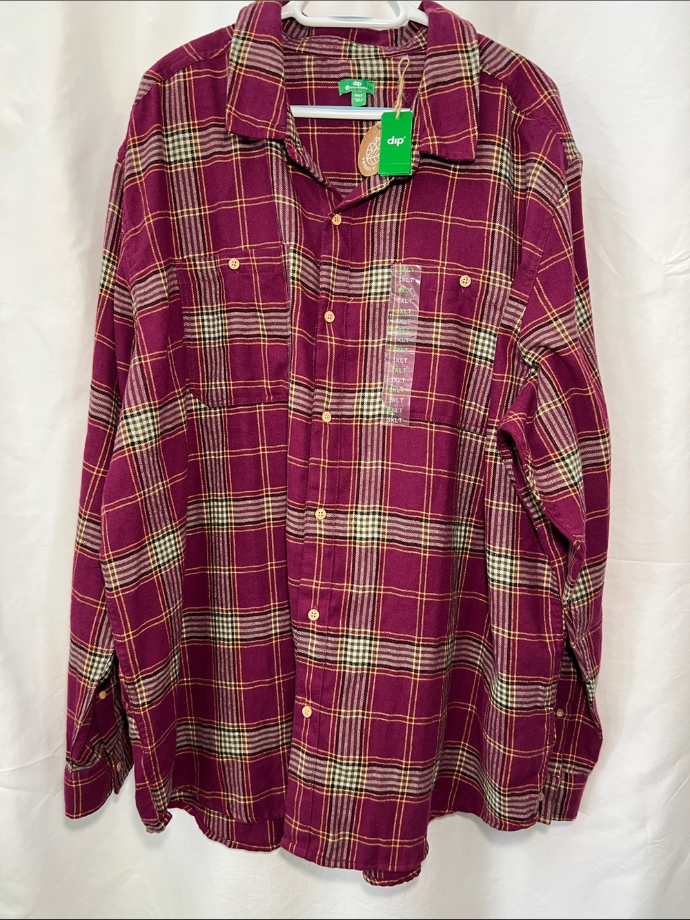 Dip Eco Friendly Maroon Flannel with tags Size 3XLT